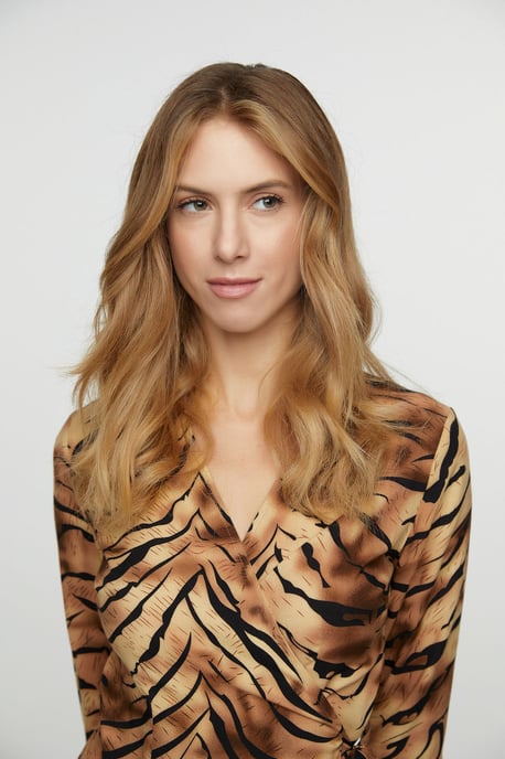 Tiger Print Viscose Wrap Dress with Bell Sleeves