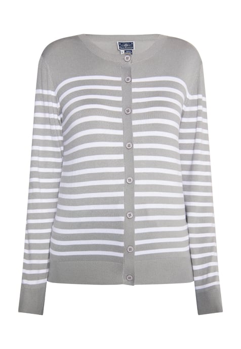 Dreimaster Strickjacke Damen Grau Weiss - Image 1