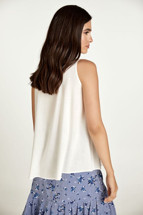 Ecru Tie Detail Sleeveless Top