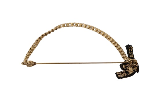 Dolce & Gabbana Reversnadel Gold Messing Kupfer Revolver Brosche - Image 2