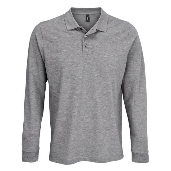 SOLS - Poloshirt für Herren/Damen Unisex Langärmlig (Grau meliert) - Image 1