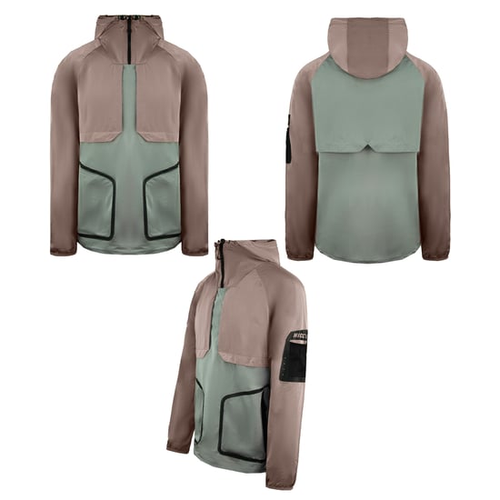 Nicce Long Sleeve Hooded Dusty Pink Mens Rain Jacket Type 9-21 211 1 01 05 0332