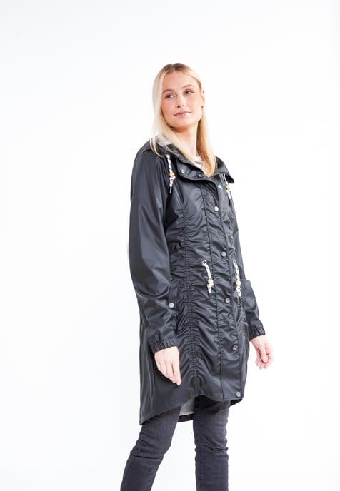 Schmuddelwedda Regenmantel Damen Schwarz - Image 3
