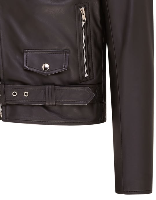 Mens Black Classic Brando Leather Biker Jacket - Heinola