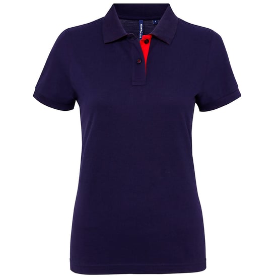 Asquith & Fox - Kontrast-Poloshirt - Damen (Marineblau/Rot) - Image 1