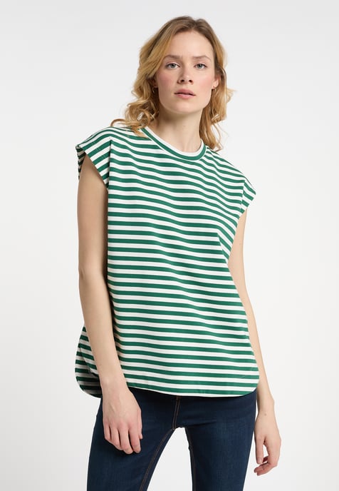 Dreimaster T-Shirt Damen Grün Weiss - Image 3