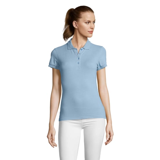 SOLS Womens/Ladies Passion Pique Short Sleeve Polo Shirt (Himmelblau) - Image 4