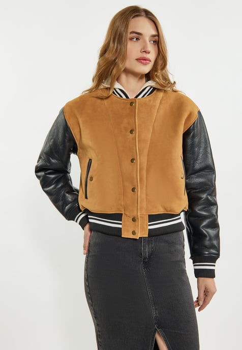 Dreimaster Jacke Damen Kamel Schwarz - Image 3