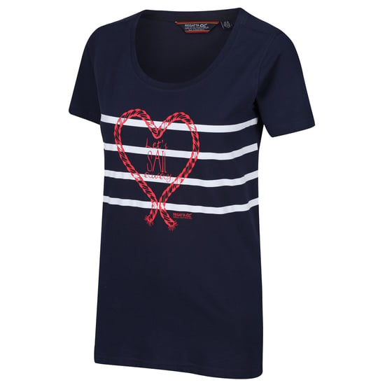 Regatta Damen T-Shirt Filandra IV mit Grafik-Druck, kurzärmlig (Marineblau/Maritim) - Image 1