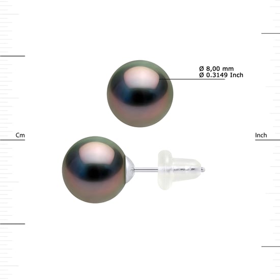 DIADEMA - Earrings - White Gold and Real Tahitian Pearls