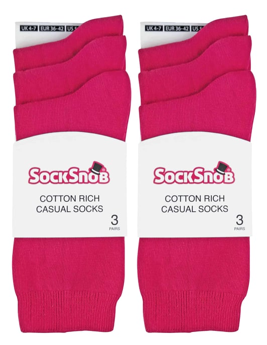 Sock Snob - 6 Paar Damen einfarbige Baumwollsocken - Image 2