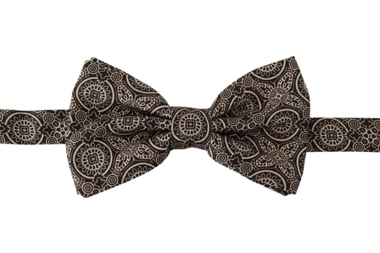 Dolce & Gabbana Black white 100% Silk Adjustable Neck Papillon Men's Tie