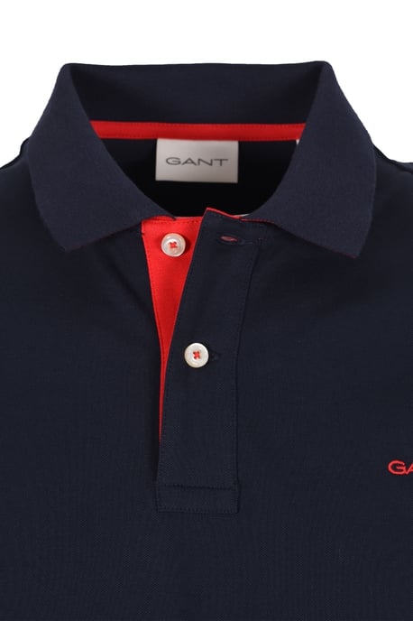 Gant Kontrastkragen SS Poloshirt Abendblau - Image 2