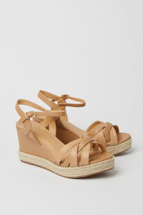 Extra Wide Fit Riri Curved Strap Wedges