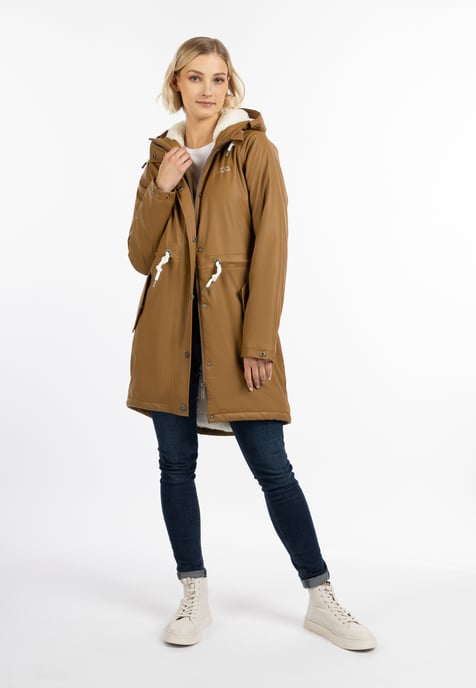 ICEBOUND Regenmantel mit Teddyfutter Damen Dunkelsand - Image 2