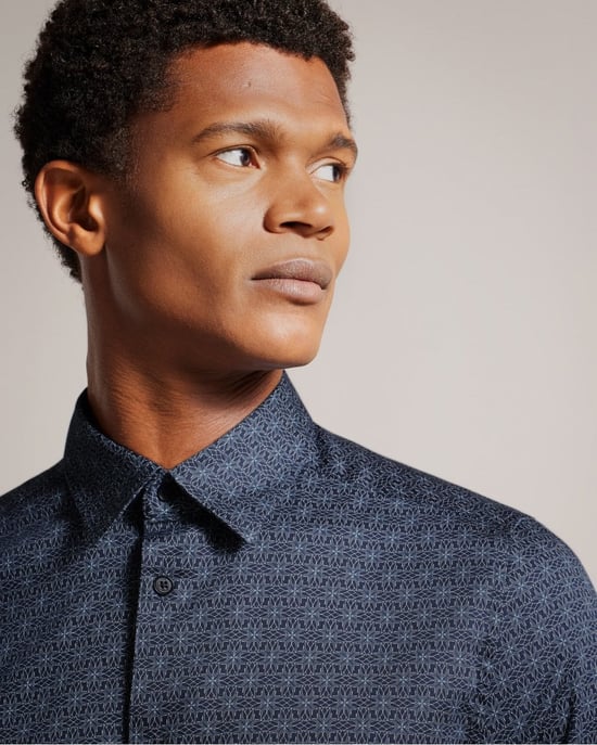 Ted Baker Pavia Mens Long Sleeve Geometric Star Print Shirt