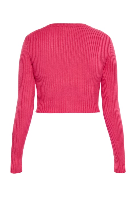 Mymo kurze Strickjacke Damen Rosa - Image 4