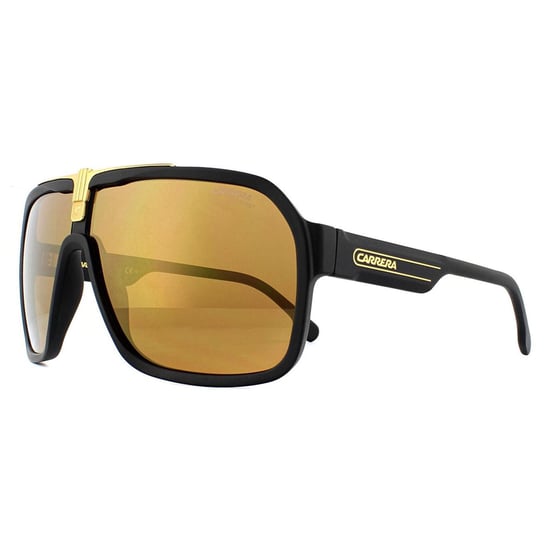 Carrera Aviator Mens Black Gold Gold Mirror Sunglasses