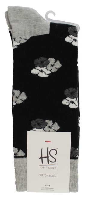 HS by Happy Socks - Herren 3er-Pack Classic Flower Dress Socken - Flower (Schwarz) - Image 2