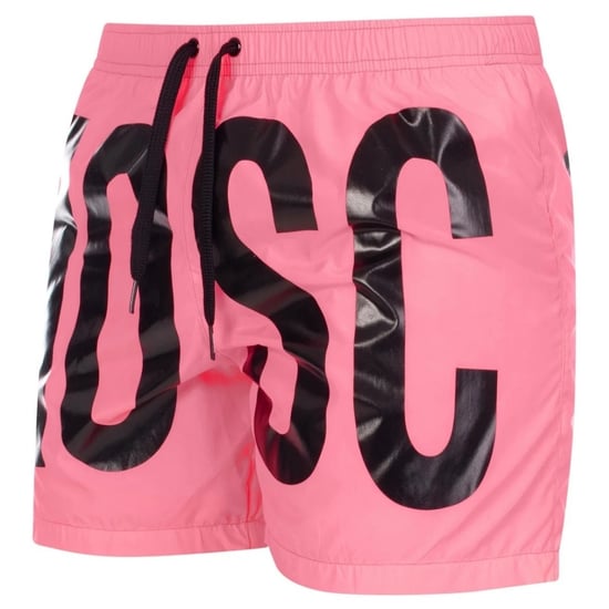 Moschino Brand Print Logo Pink Short Swim Shorts