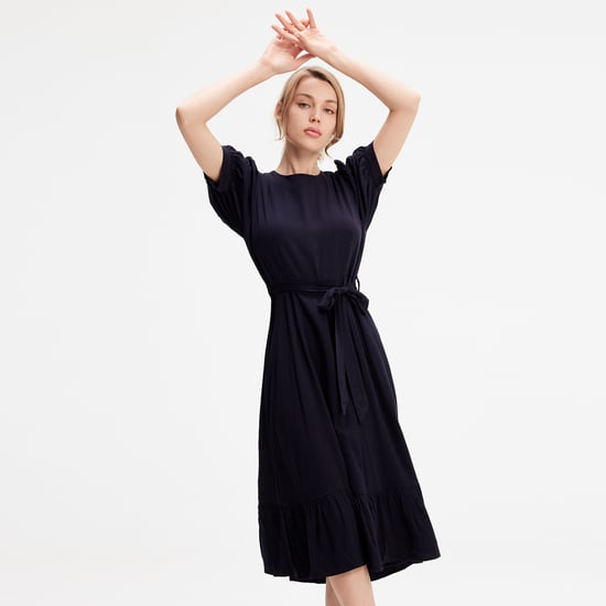 Blusenkleid aus Viskose mit flauschigem Saum - Image 2