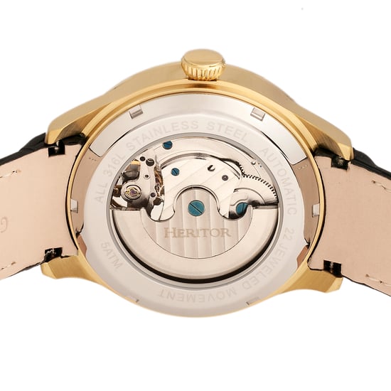 Heritor Automatik Gregory Semi-Skelettuhr mit Lederarmband - Image 4