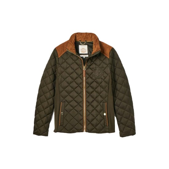 Joules Womens Braemar Luxe Showerproof Diamond Quilted Coat