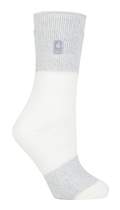 Wärmehalter - Damen Thermosocken für den Winter | Outdoor & Indoor Socken | Kuschelig & Flauschig | Geschenke für Frauen - Elfenbein Silber (Catania) - Image 1