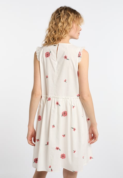 Dreimaster Midikleid Damen Wollweiss Koralle - Image 4
