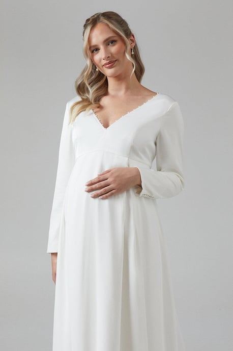 Maternity Chiffon Overlayer Long Sleeve Wedding Dress
