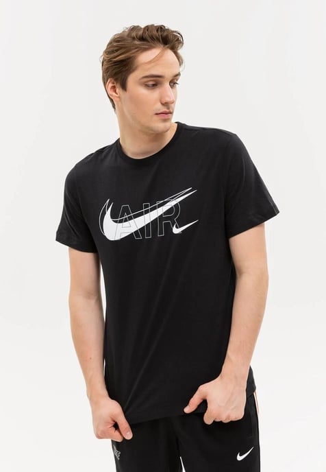 Nike Air Print Herren Sportswear Multi Swoosh T-Shirt in Schwarz - Image 1