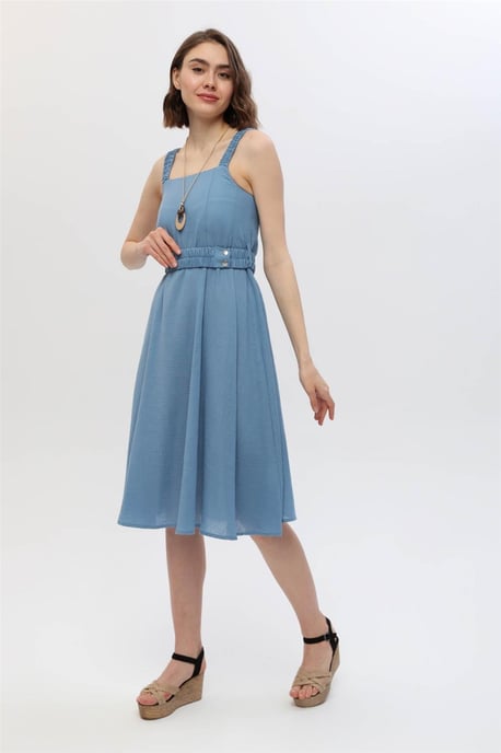 Ruched Elastic Strap Dress