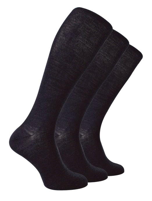 Steven - 3 Paar Multipack Herren Kniestrümpfe aus Merinowolle - Holzkohle - Image 1