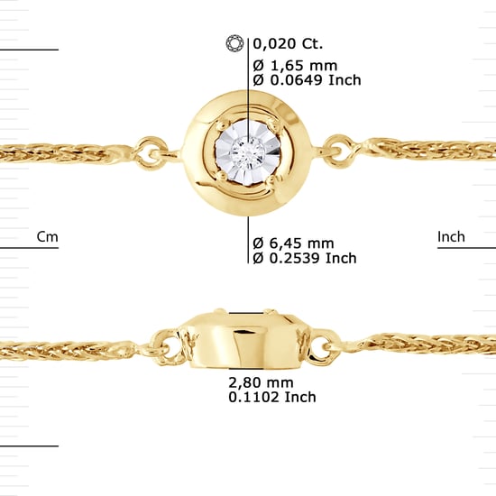 Diamond Bracelet Solitaire 0.02 0.50 Cts Cts Illusion Yellow Gold