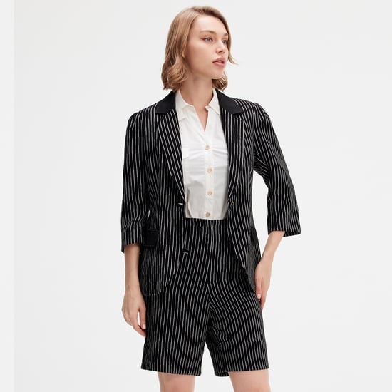 Gestreifte Jacke aus Bi-Material - Image 1