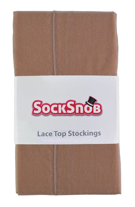 Durchsichtige Nahtstrumpfhose für Frauen | Sock Snob | Glänzend | Rückennaht | Hohe Taille - Nude / Nude - Image 2