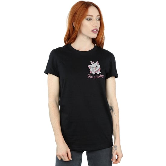 Disney Womens/Ladies Aristocats Marie I´m A Lady Breast Print Cotton Boyfriend T-Shirt (Black)