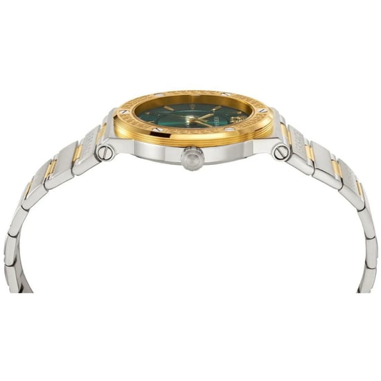 Versace VELW00720 Greca Logo Two-Tone Green Ladies Watch