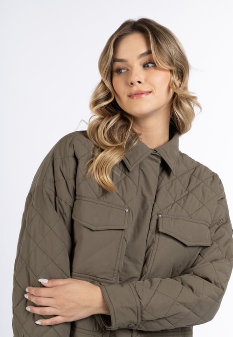 Dreimaster Baumwolljacke mit leichter Wattierung Damen oliv - Image 5