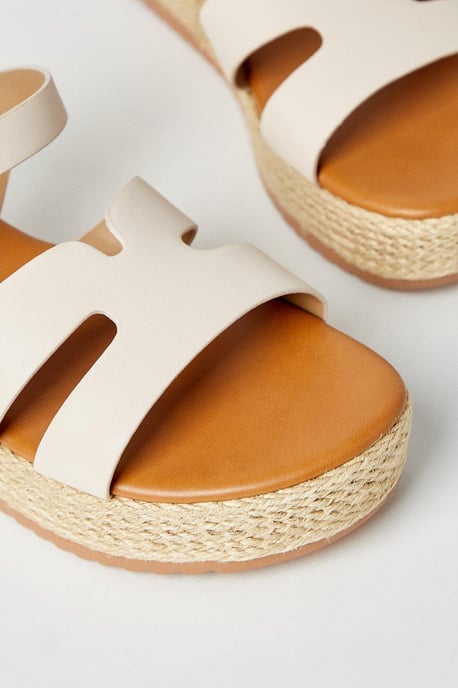 Romaia Comfort Cutout Medium Espadrille Covered Wedge Sandals