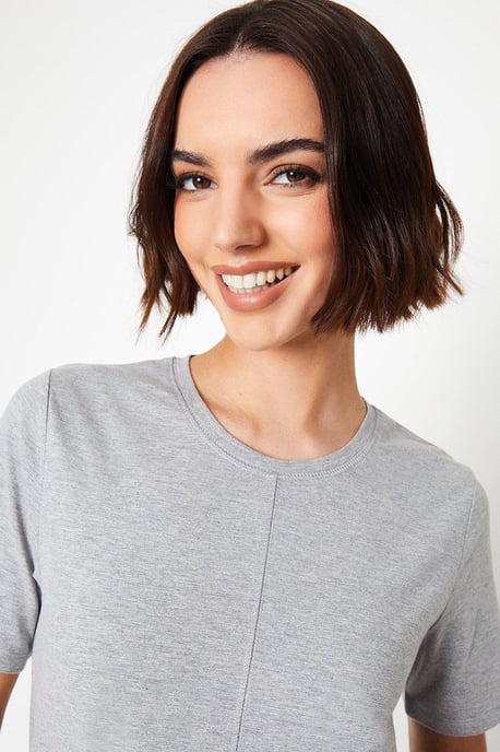 Plain Trapeze Midi T-shirt Dress