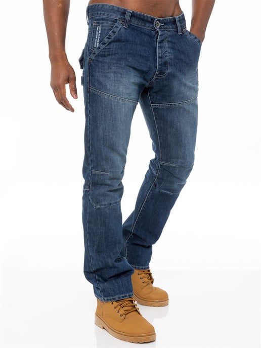 Enzo Herren Denim Jeans Straight Leg - Blau - Image 2