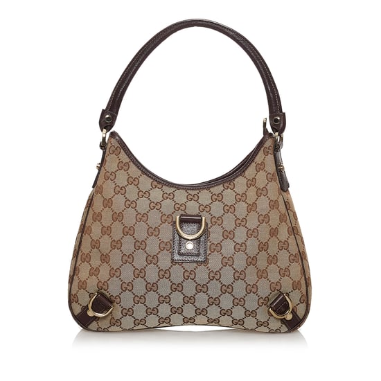 Vintage Gucci GG Canvas Abbey D-Ring Shoulder Bag Brown