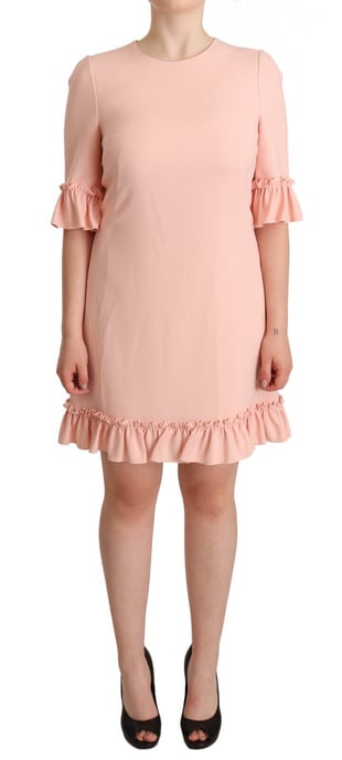 Dolce & Gabbana Damen Kleid aus Viskose mit pinkfarbenen Rüschenärmeln - Image 1