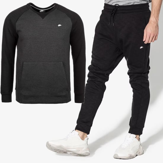 Nike Sportswear Optic Herren-Fleece-Crew-Trainingsanzug in Schwarz - Image 1