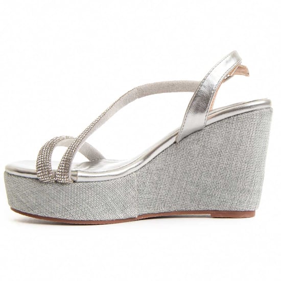 MonteVita Wedge Sparto Sandale Wesparto8 in Silber - Image 5