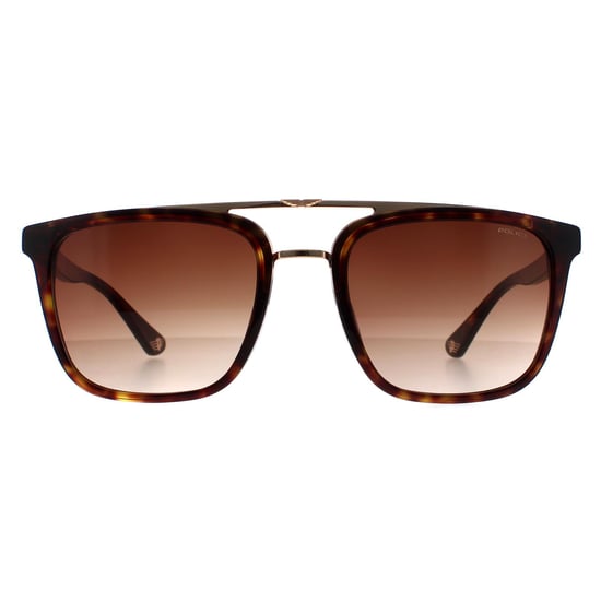 Police Square Mens Havana and Gold Brown Gradient SPLB41 Origins 35