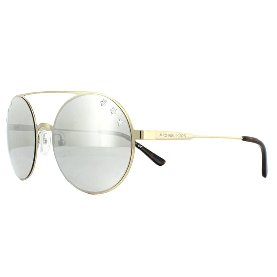Michael Kors Sunglasses Cabo MK1027 11936G Pale Gold Tone Silver Mirror