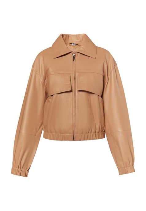 Dreimaster Lederblouson Damen Kamel - Image 1