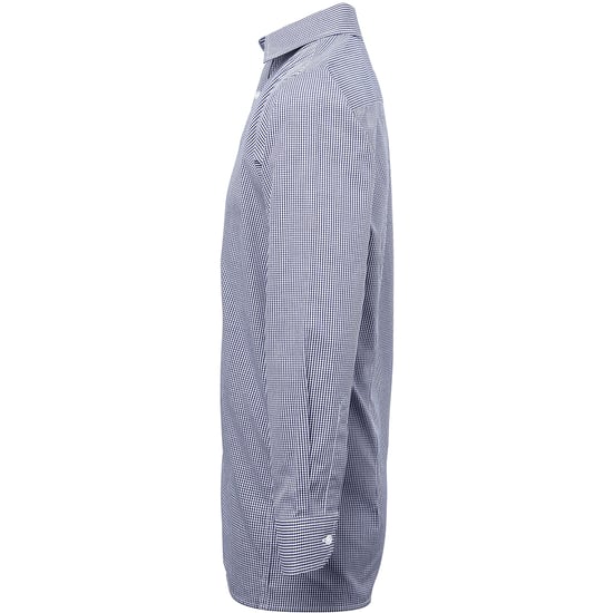 Premier Mens Microcheck Langarmhemd (Marine/Weiß) - Image 3